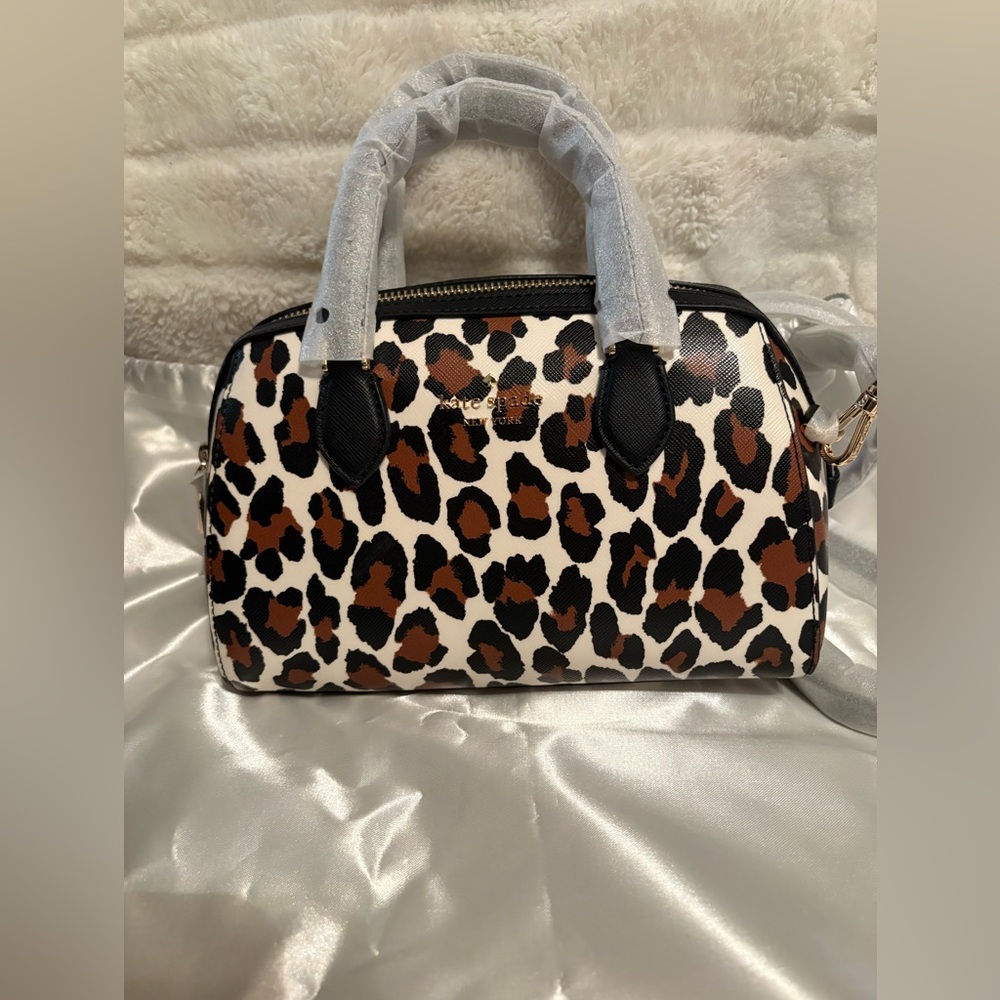 KATE SPADE MADISON SPOTTED LEOPARD SMALL DUFFLE CROSSBODY - NWT